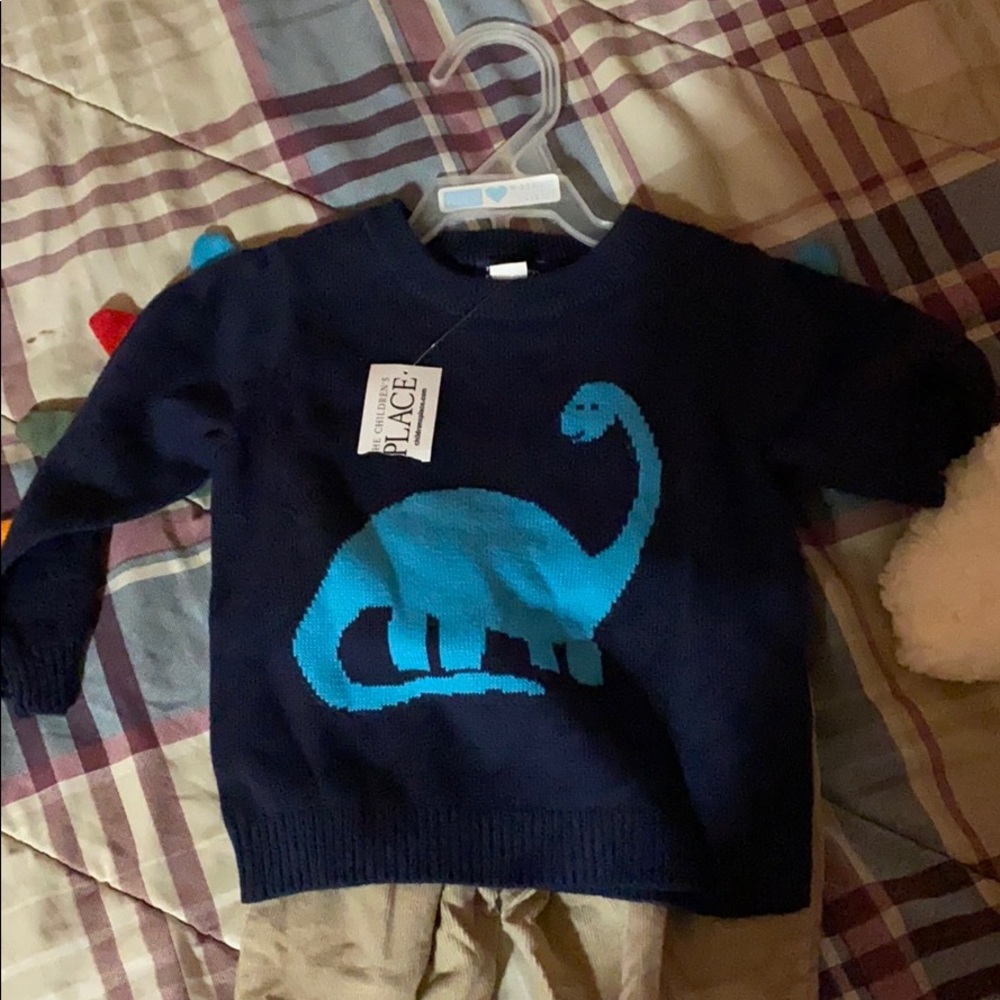 A baby boy 2 piece sweater outfit